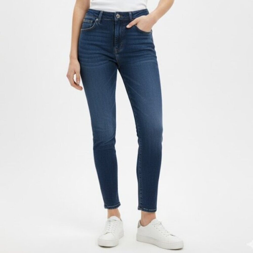 AG Adriano Goldschmied Dark Indigo Blue The Farrah Skinny Ankle Jeans Size 27R